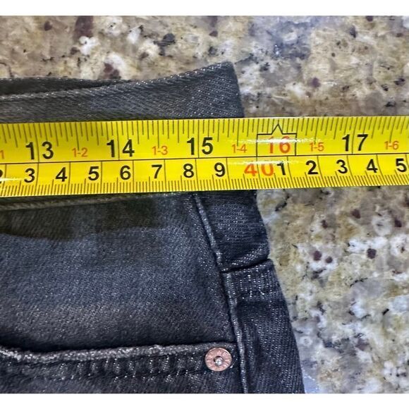 We the Free Distressed Denim Mini Black Jean Destroyed Skirt Free People Size 30 - Picture 10 of 11